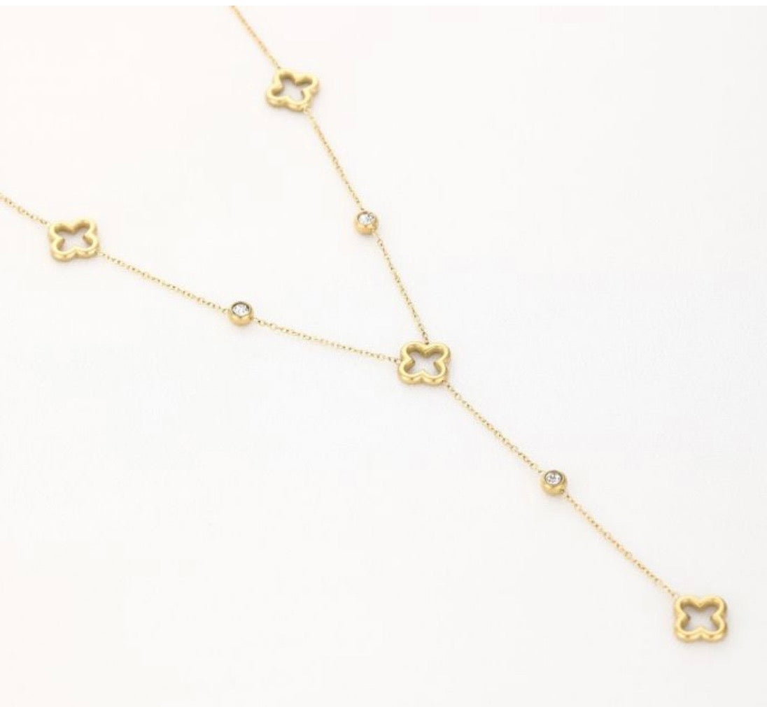 Klaver ketting middel goud