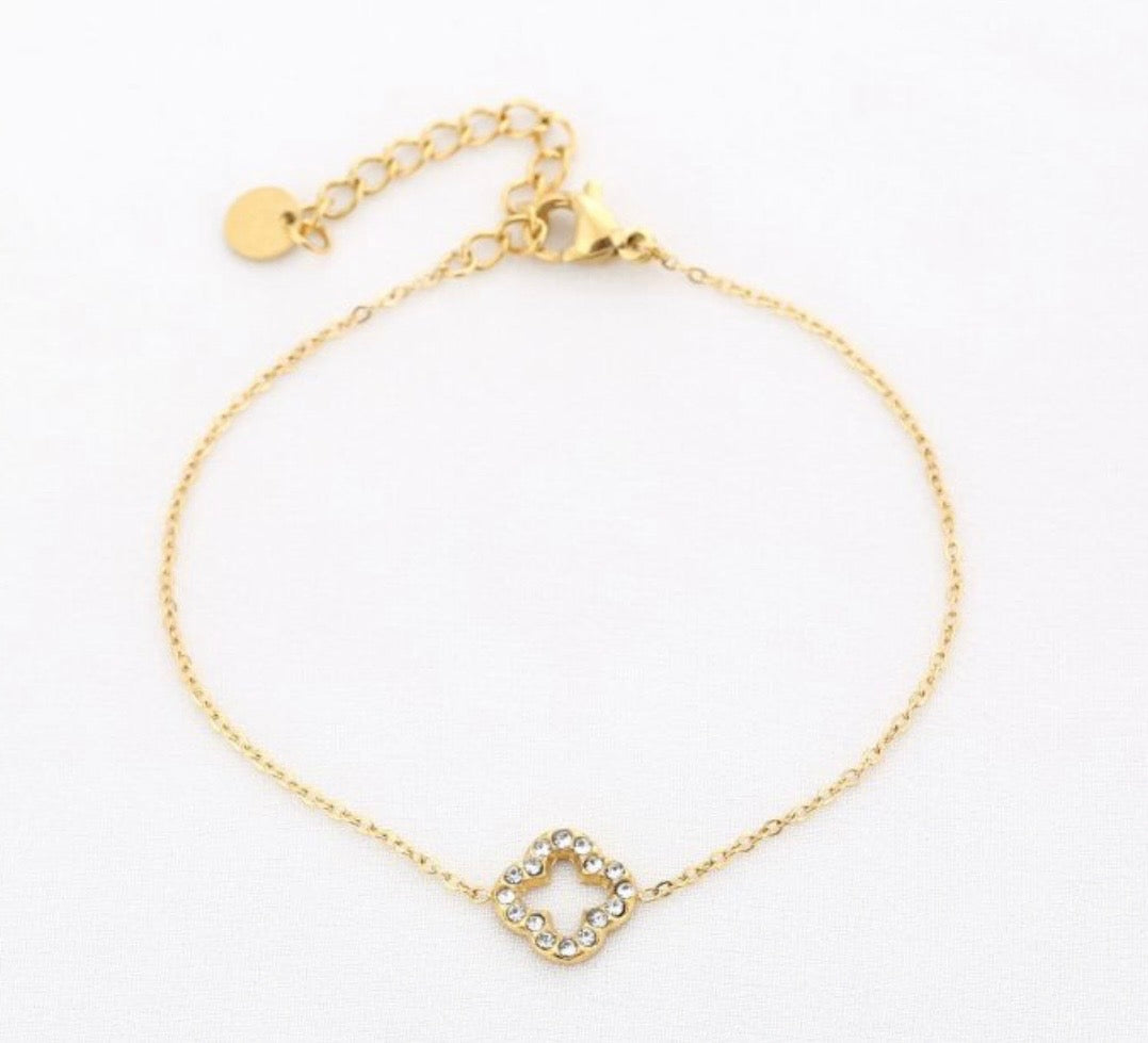 Klaverarmband goud